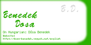benedek dosa business card